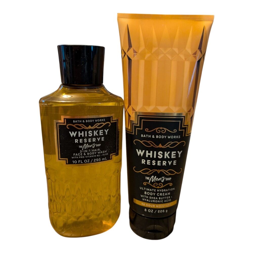 Bath & Body Works Mens Body Lotion And Wash 2 Piece Gift Set Whiskey Reserve